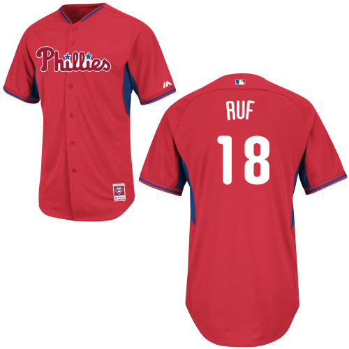 Darin Ruf #18 Youth Baseball Jersey-Philadelphia Phillies Authentic 2014 Red Cool Base BP MLB Jersey